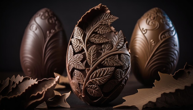 Chocolate eggs with the word's on the front