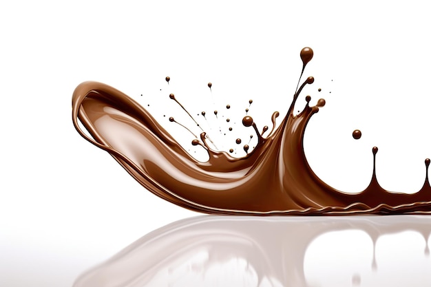 Chocolate Flow On White Background