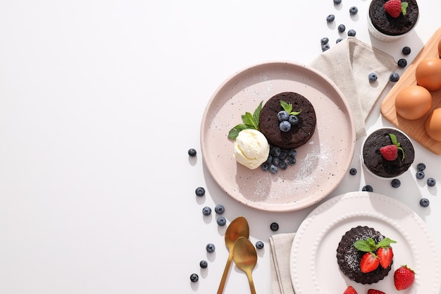 Photo chocolate fondant concept of delicious sweet food