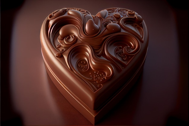 Chocolate in the form of heart Valentine's Day ai generated art