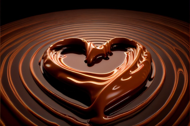 Chocolate in the form of heart Valentine's Day ai generated art