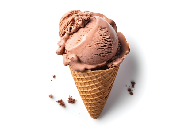 A chocolate ice cream cone