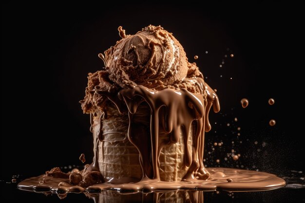 Chocolate ice cream Generate Ai