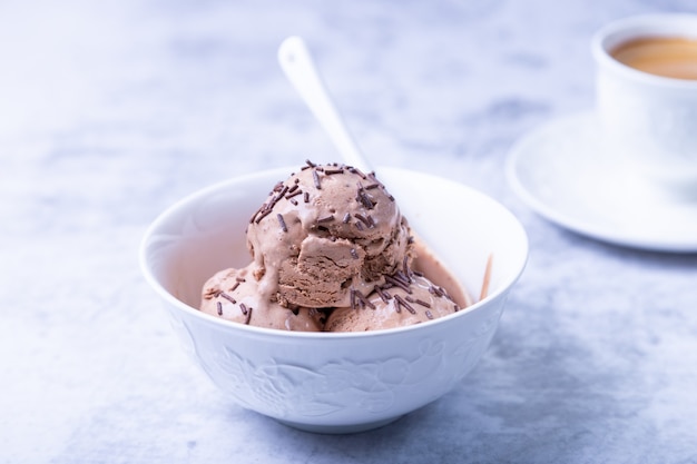 Chocolate ice cream with chocolate sprinkle