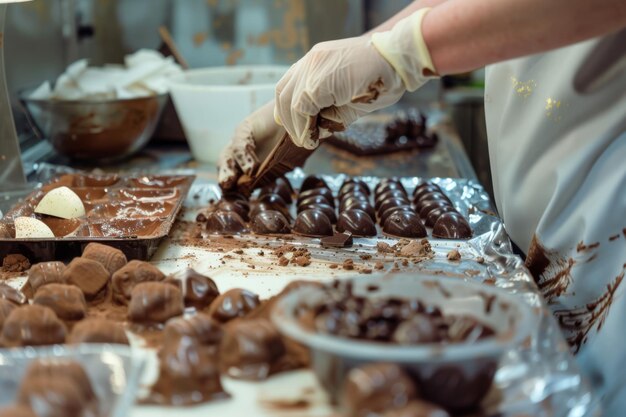 Photo chocolate making process