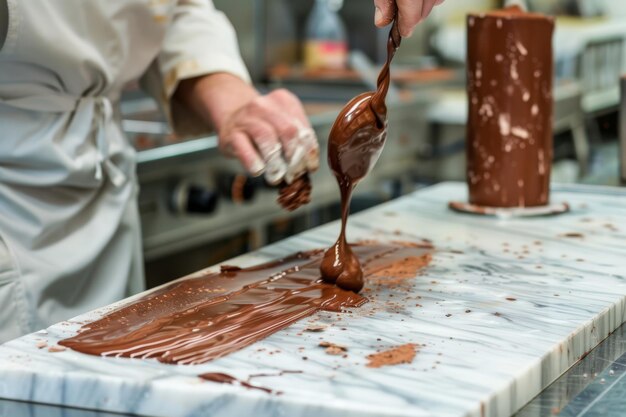 Photo chocolate making process