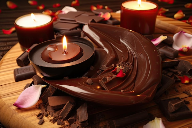 Chocolate massage with warm chocolate and scented oils