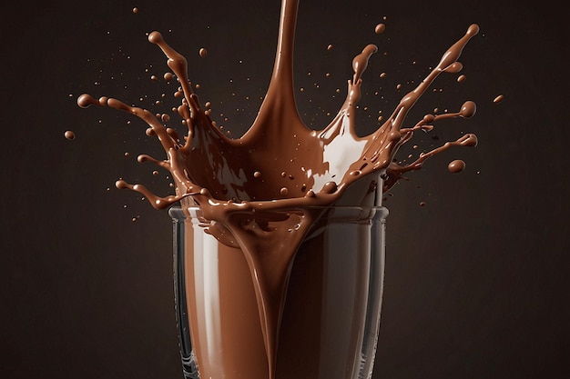 Chocolate milk splash d realistic