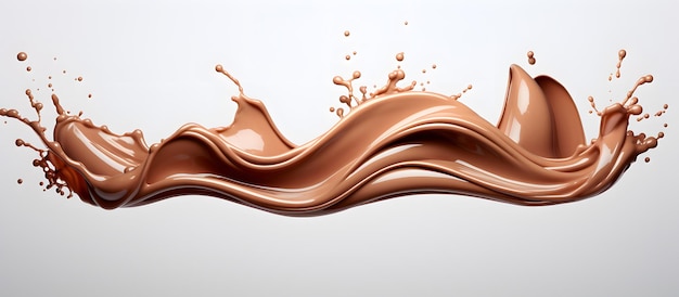 Chocolate Milk Splash Forming a Wave