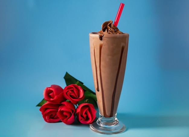 Chocolate milkshake glass