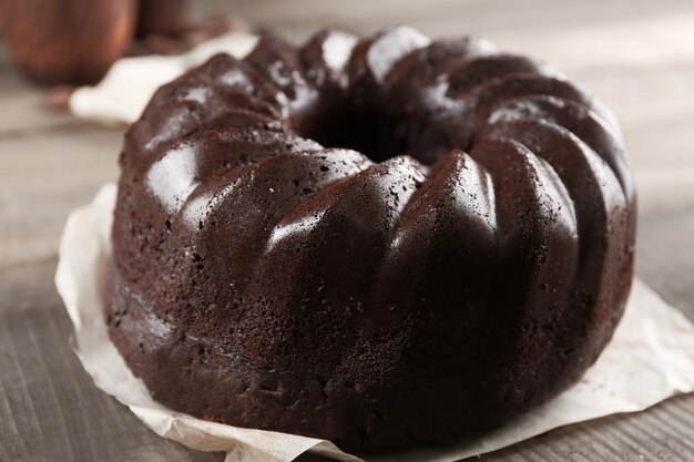 Chocolate muffin cake on the table