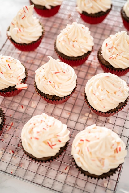 Chocolate peppermint cupcakes