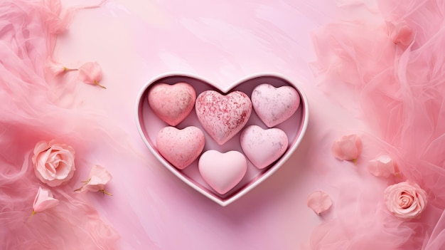 Chocolate pink background valentines day