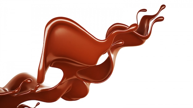 Chocolate splash. 3d rendering.