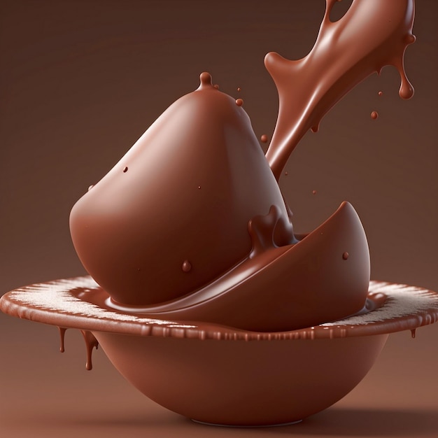 Chocolate splash background generated Ai