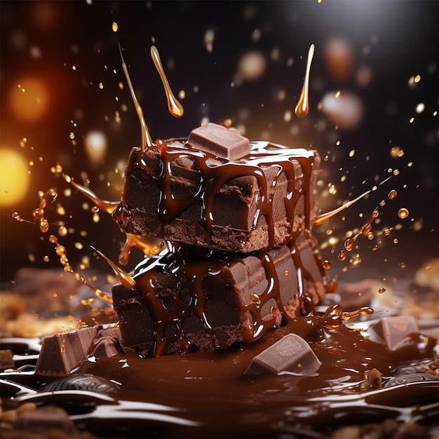 Chocolate splash close up generated by AI