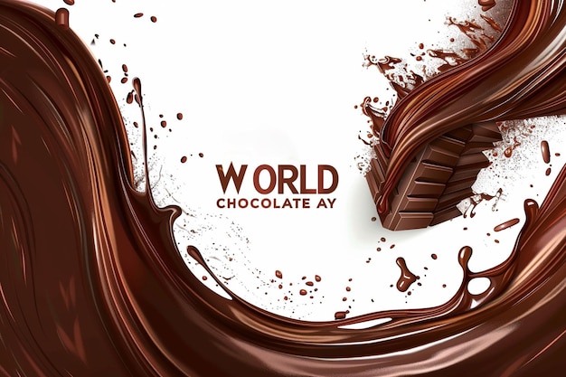 Chocolate splash dark and milk chocolate liquid chocolate bar Happy Chocolate Day background