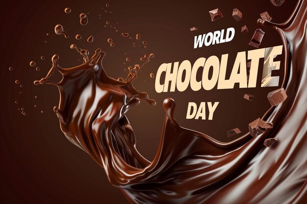 Chocolate splash dark and milk chocolate liquid chocolate bar Happy Chocolate Day background