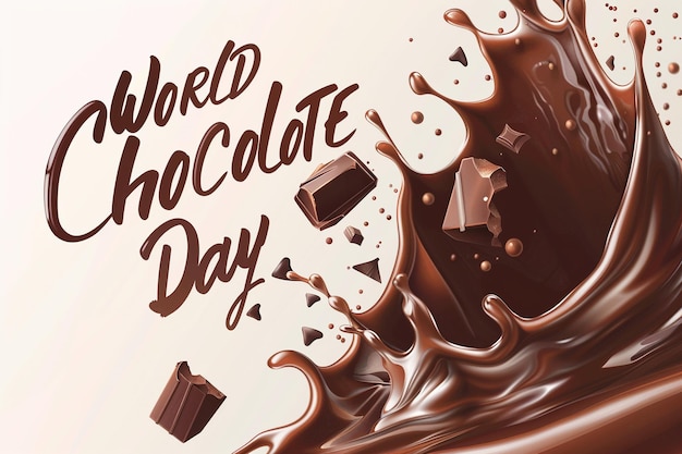 Chocolate splash dark and milk chocolate liquid chocolate bar Happy Chocolate Day background