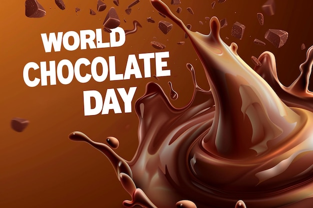 Chocolate splash dark and milk chocolate liquid chocolate bar Happy Chocolate Day background