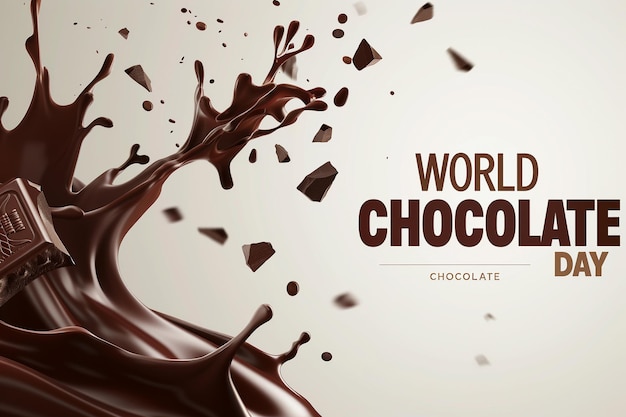 Chocolate splash dark and milk chocolate liquid chocolate bar Happy Chocolate Day background