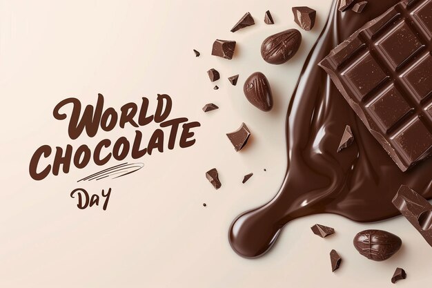 Chocolate splash dark and milk chocolate liquid chocolate bar Happy Chocolate Day background