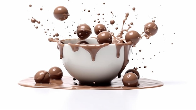 chocolate splash HD 8K wallpaper Stock Photographic Image