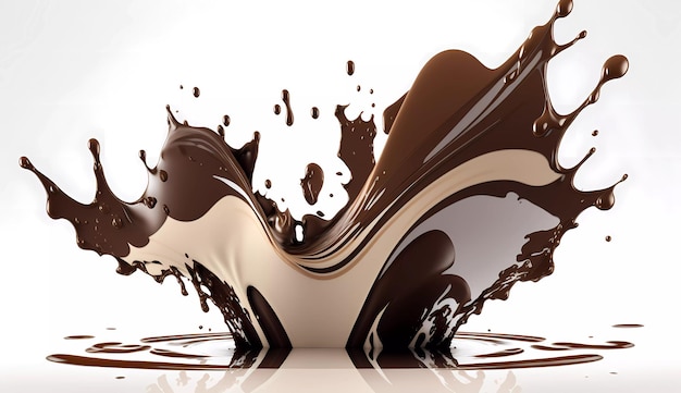 A chocolate splash is shown in this illustration.