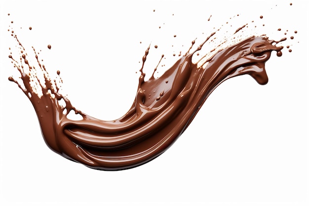 chocolate splash isolated on white background chocolate syrup splashing