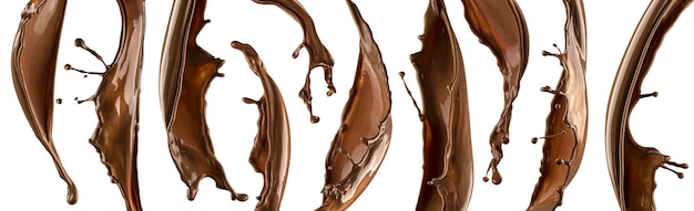 Chocolate splash isolated on white background with clipping path