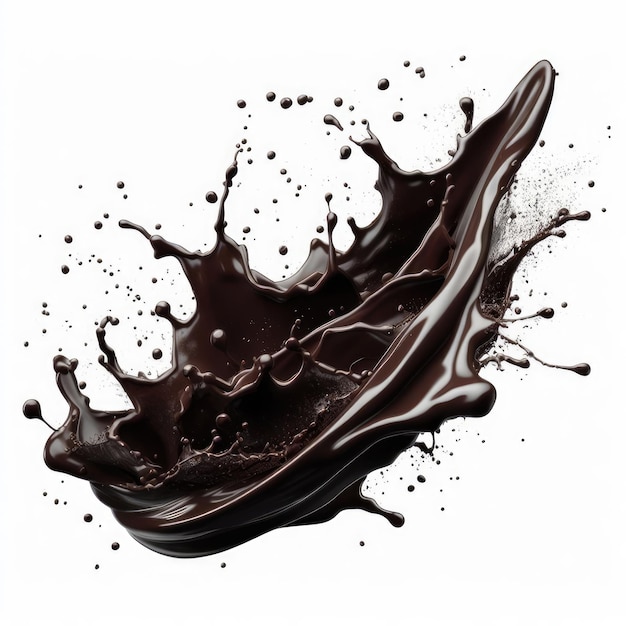 chocolate splash isolated on white