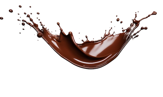 Chocolate Splash Isolated on White