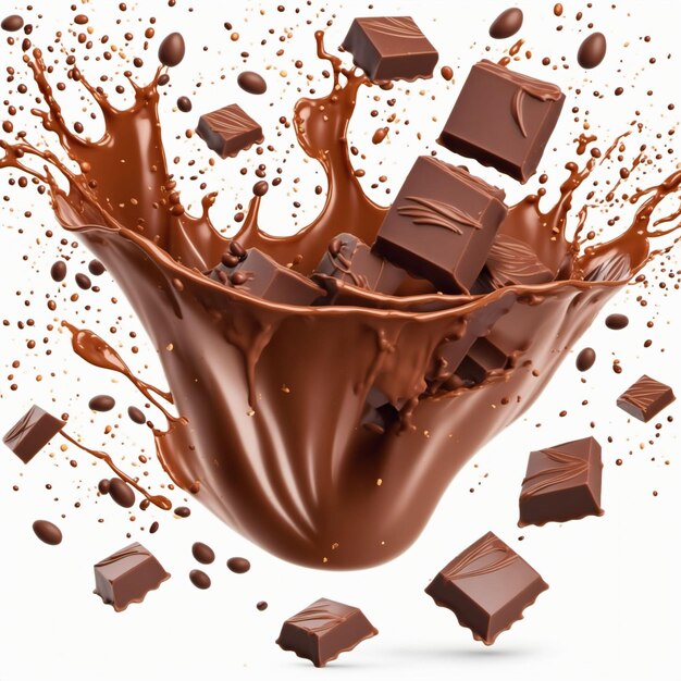 Chocolate splash render Generated with AI