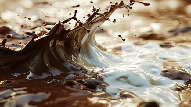 Chocolate Splash in Water Rich Indulgent Cocoa Melding With Liquid in Exquisite Display