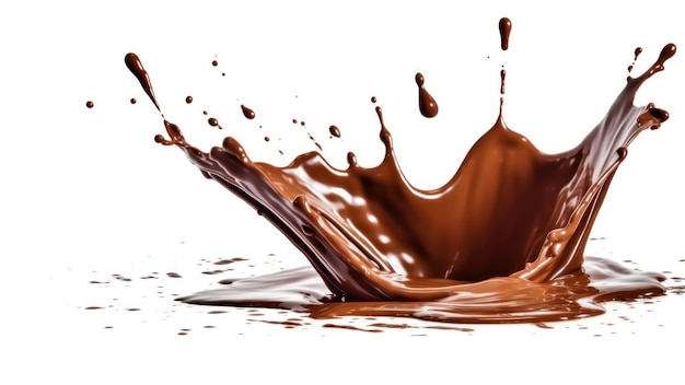 A chocolate splash with the word chocolate on it