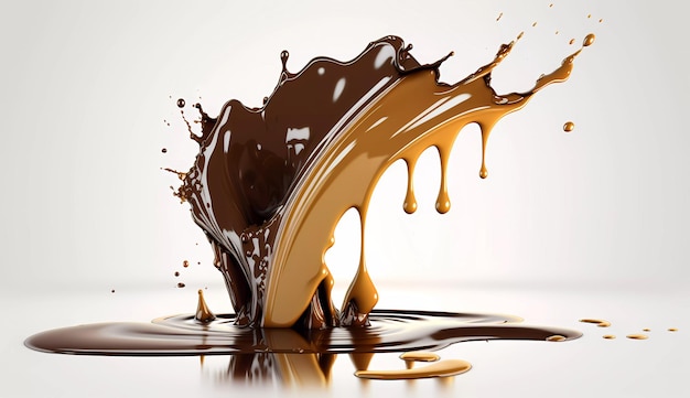 A chocolate splash with the word chocolate on it