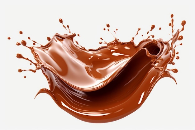 A chocolate splash with the word chocolate on it