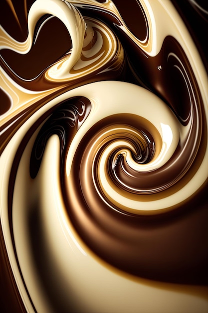 Chocolate swirl with white and brown swirls Generative AI