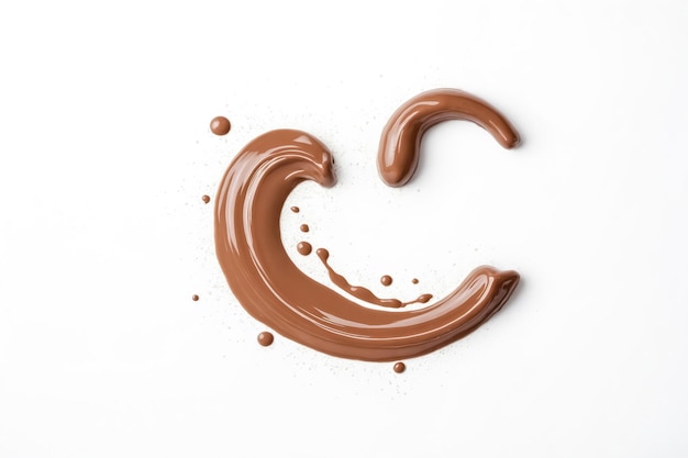 Chocolate Swirls on White Background