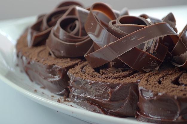 Chocolate Swiss roll with a festive ribbon