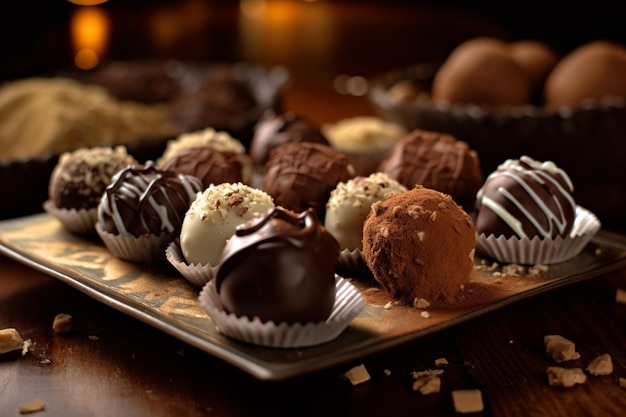 Chocolate truffles food