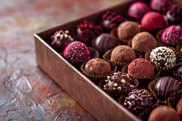 Chocolate Truffles Neatly Arranged in Elegant Box