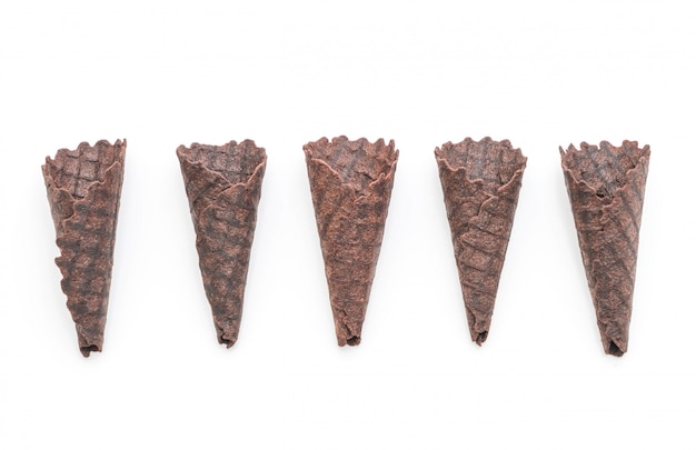 Photo chocolate wafer cone