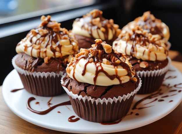 Chocolate walnut cupcake