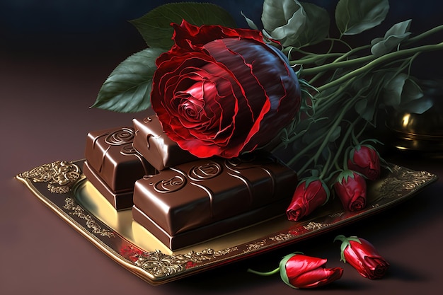 chocolate with rose