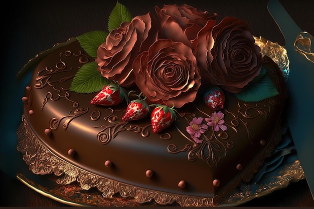 chocolate with rose