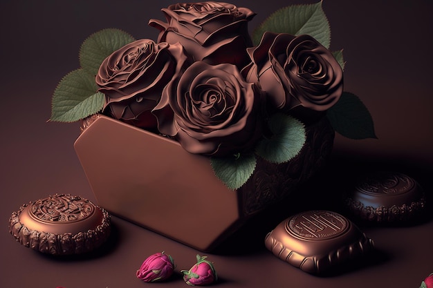 chocolate with rose