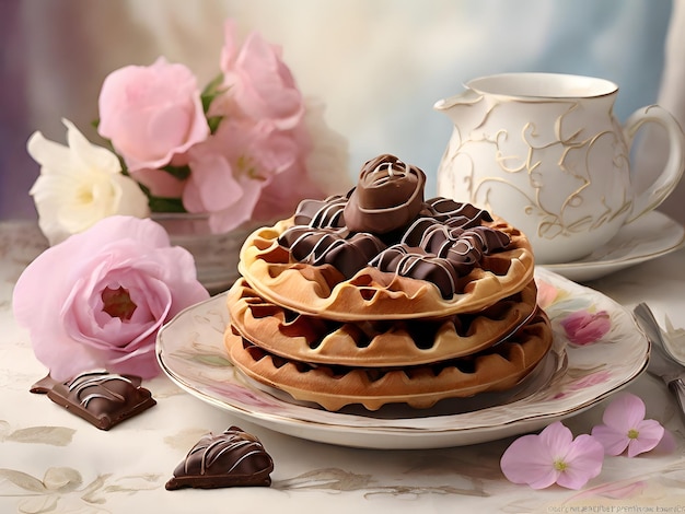 Chocolates waffles