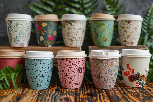 Choice of reusable coffee mug mockups