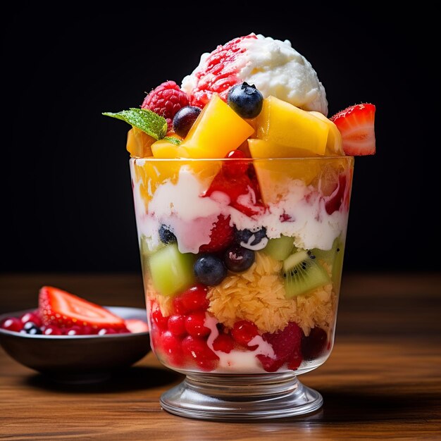 Cholado Refreshing Colombian Fruit Salad with Shaved Ice and Syrups